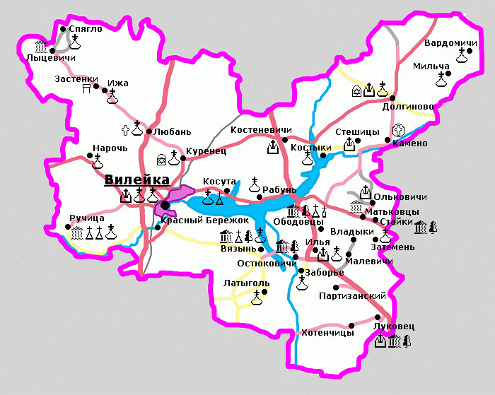 Карта памятников района