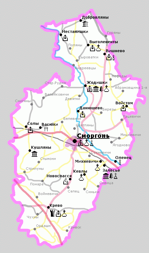 Карта памятников района